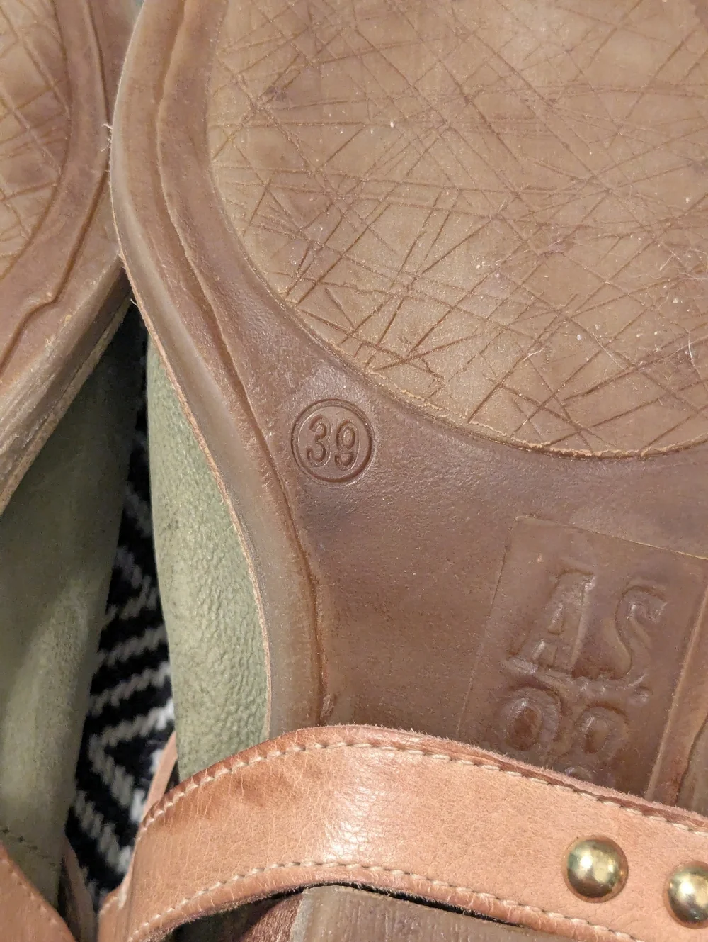AS98 Clif Mules in sage green leather Size 39 8 8.5 - Picture 5 of 9